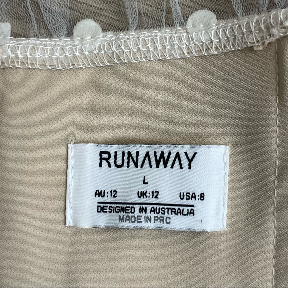 Runaway the Label Nude Polka Dot Mesh Long Sleeve Corset Crop Top - Picture 5 of 12